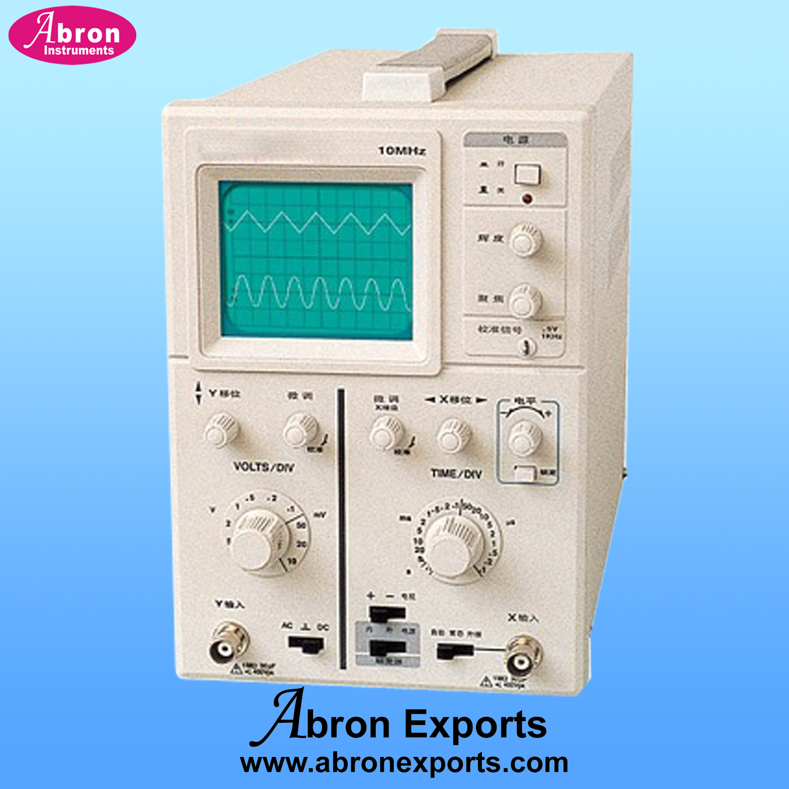 CRO Oscilloscope 10 MHz Single trace with probes Sweep, trig external internal, X-Y with probes AE-1340AH10